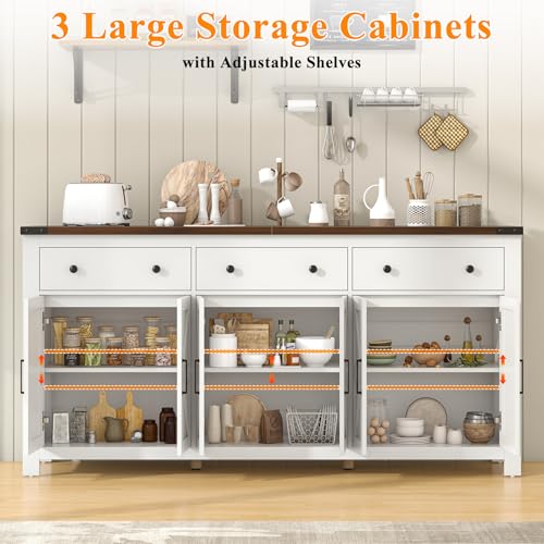 71" Large Sideboard Buffet Cabinet with Storage, view 5