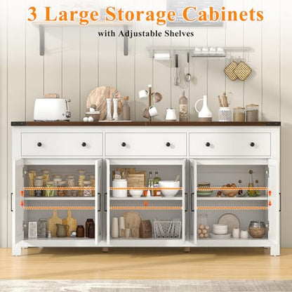 71" Large Sideboard Buffet Cabinet with Storage, view 5