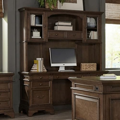 Coaster Hartshill 66-inch Credenza Desk with Hutch, Burnished Oak 881283, view 3