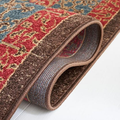 SAFAVIEH Mahal Collection Area Rug - 9' x 12', Navy & Red, Traditional Oriental Design, Non-Shedding & Easy Care, Ideal for High Traffic Areas in Living Room, Bedroom (MAH620C)