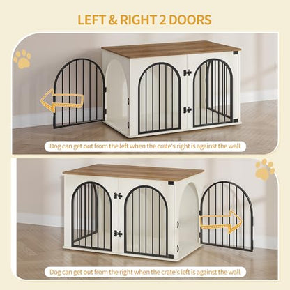 39.4'' Dog Crate Furniture,Dog Kennel Indoor for Medium/Large Dogs, view 6
