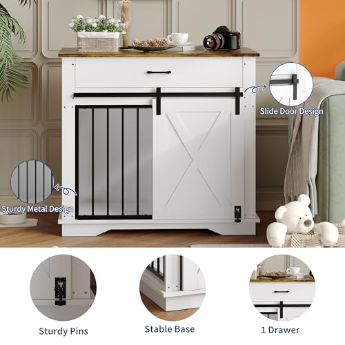 38" Farmhouse Style Dog Crate Furniture, view 6