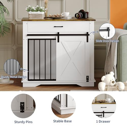 38" Farmhouse Style Dog Crate Furniture, view 6