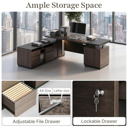 Reversible 83.6" L-Shaped Electric Executive Standing Desk, view 5