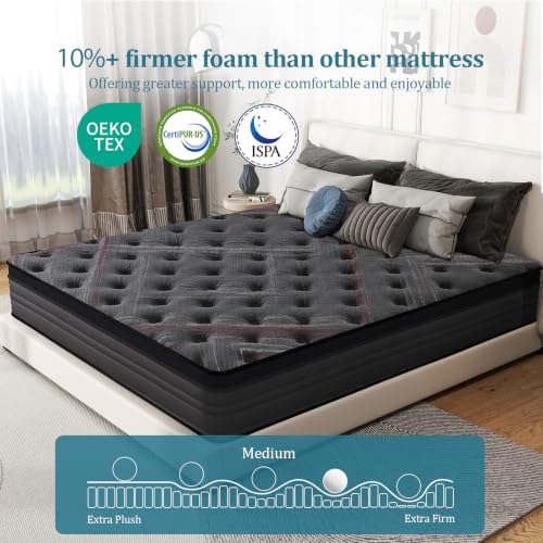 Queen Size Mattress 10 inch, Memory Foam Hybrid Mattress in A Box, view 3