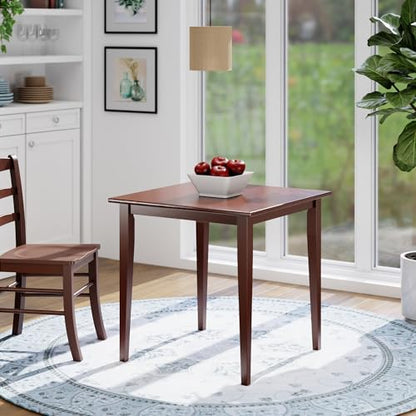 Groveland Wooden Square Dining Table, 29" in Walnut, Practical & Elegant Table for Eating, Study, Work, Sturdy Furniture for Kitchen, Dining Room, Office, Entryway