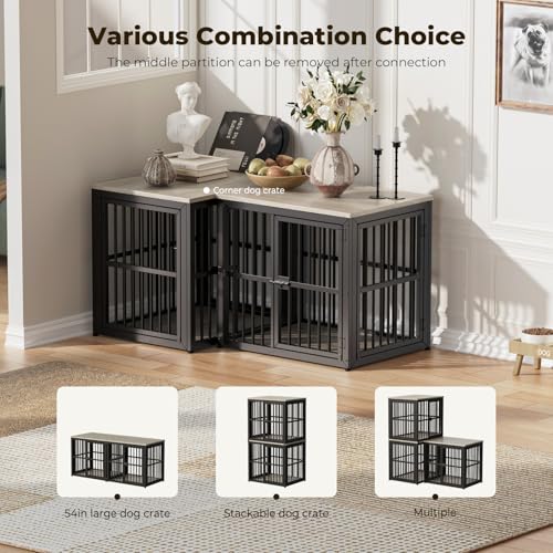 27'' Dog Crate Furniture with 3 Doors for Puppy Small Dogs, view 3