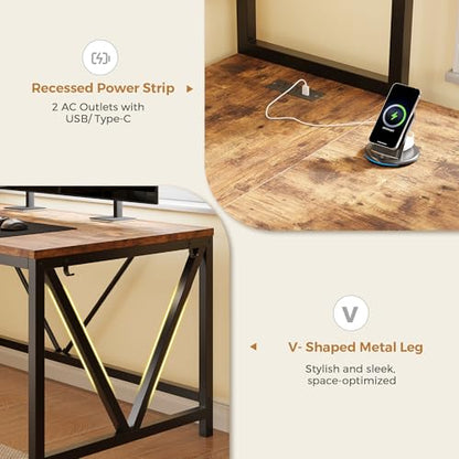 L Shaped Gaming Desk with Drawers, view 7
