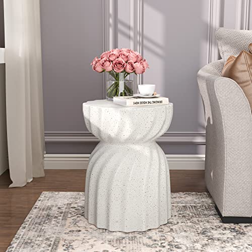 Outdoor Side Table, 19" H Outdoor Accent End Table, Patio Side Tables Coffee Tables, Garden Stool and Plant Stand for Patio, Garden, Living Room, and Backyard