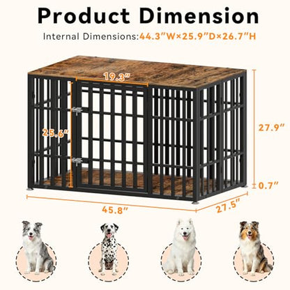 46 Inch Heavy Duty Dog Crate Furniture for Large Dogs, view 4