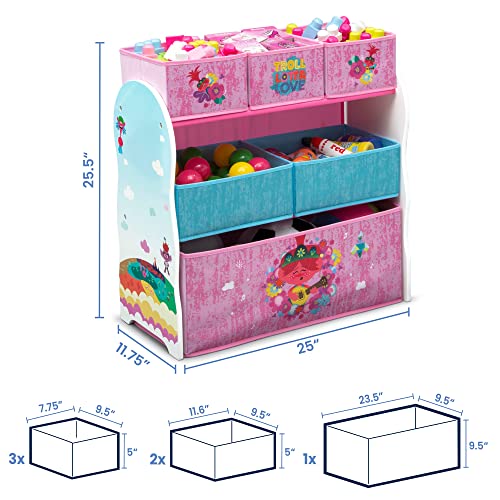 Design and Store 6 Bin Toy Storage Organizer, Trolls World Tour