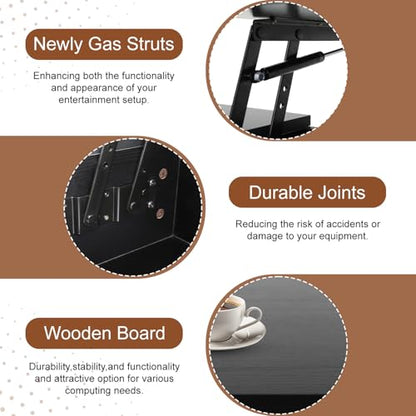 NChanmar Coffee Table for Living Room, Lift Top Coffee Table with Adjustable Storage and Hidden Compartment, Wood Center Table, Living Room Furniture for Home, Office-Black