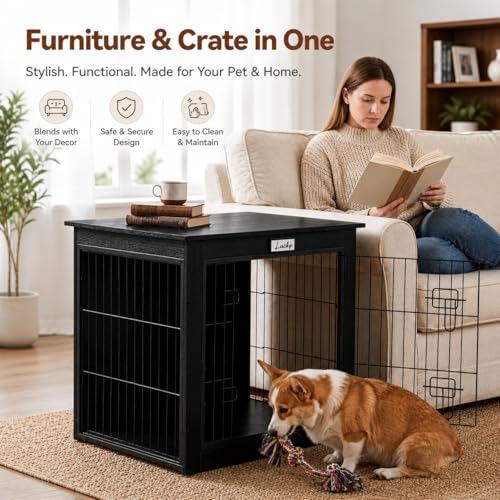 Black Dog Crate Furniture with Reversible Side Door, view 3