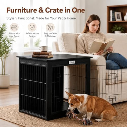 Black Dog Crate Furniture with Reversible Side Door, view 3