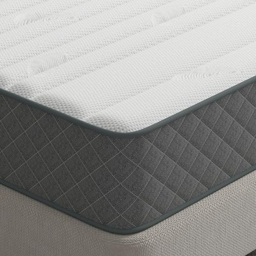 PurrJoys Firm Queen Mattress,10 Inch Hybrid Queen Size Mattress in a Box with Gel Memory Foam, Pocket Innerspring, Pressure Relief, Motion Isolation, Non-Fiberglass