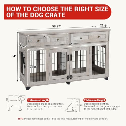 Dog Crate Furniture with 5 Doors, view 5