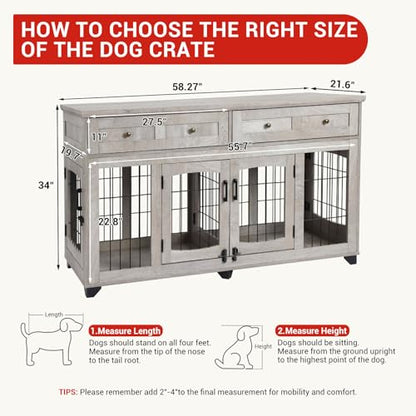 Dog Crate Furniture with 5 Doors, view 5