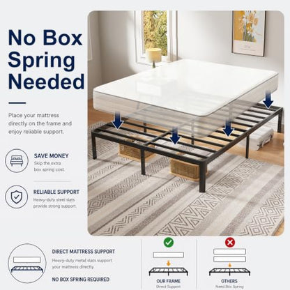 Queen Metal Bed Frame with Round Corner Legs, view 6