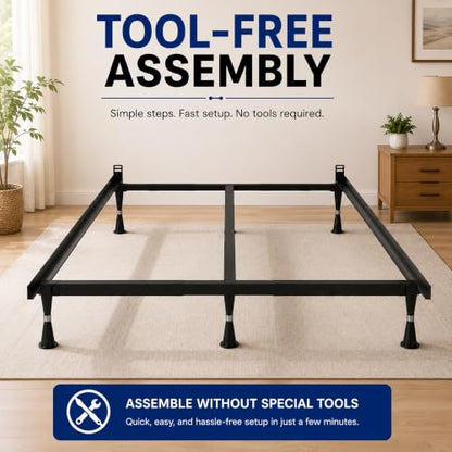Advanced Metal Bed Frame for Box Spring and Mattress, Iron Center Support, view 5