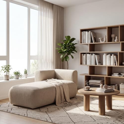 Boucle Upholstered Left Facing Chaise Lounge Indoor for Living Room Bedroom, view 2