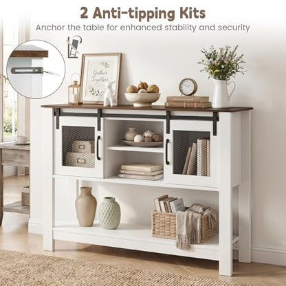 Farmhouse Sideboard Buffet Table with Sliding Barn Doors, view 6