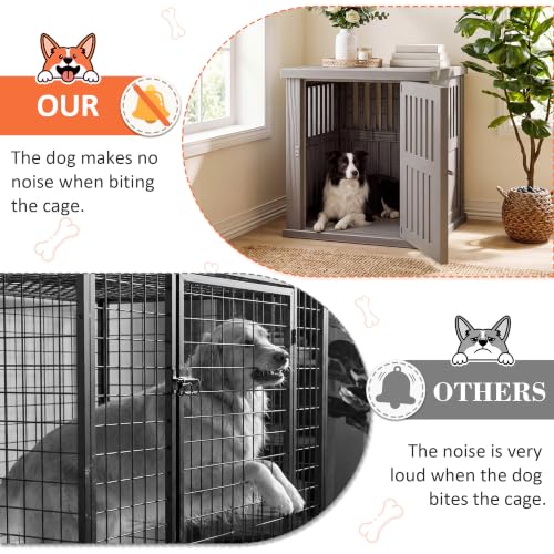 Heavy Duty Dog Crate Furniture Lockable Indoor Outdoor Kennel & End Table, view 4