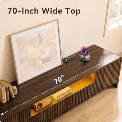 70” Fluted TV Stand for 75 Inch TV, Modern Media Console, view 5