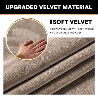 2023 New Trend Multi-Pieces Sofa Covers Velvet Couch (3 Seat Plus 3 Back Cusion Covers) for Cushion Cover Dogs, Machine Washable(Sofa, Taupe), (PART-PDYHRZH-3TAUPE)