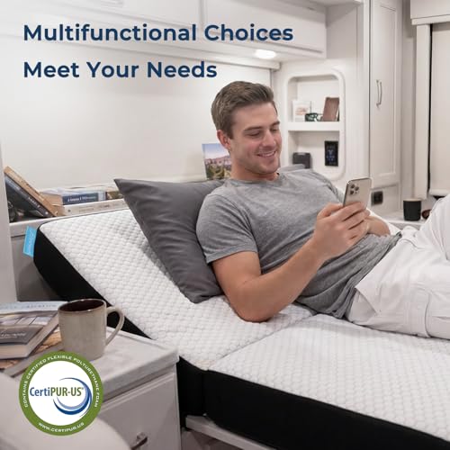 Odorless Foldable Mattress Twin Size 75" x 38" x 6", 6 Inch Medium Firm Folding Foam Mattress with Storage Bag, Fiberglass Free Trifold Memory Foam Mattress for RV, Guest Bed