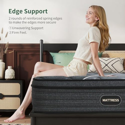 Twin Size Mattress, 10 Inch Hybrid Mattress in a Box, view 6