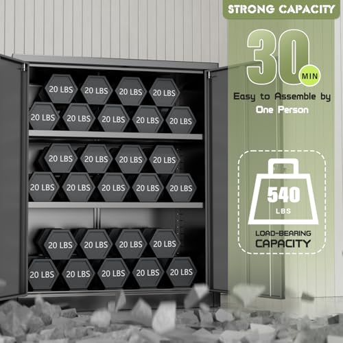 Oakmont Metal Storage Cabinet for Tool Organization, 36" Lockable Garage Storage Cabinets with 2 Doors and 4 Adjustable Shelves, Locking File Cabinet for Office, Home, School (36”-Black)