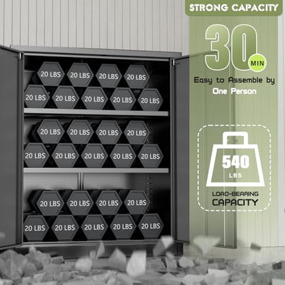 Oakmont Metal Storage Cabinet for Tool Organization, 36" Lockable Garage Storage Cabinets with 2 Doors and 4 Adjustable Shelves, Locking File Cabinet for Office, Home, School (36”-Black)