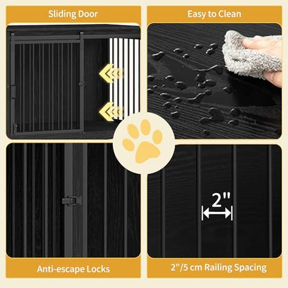 77.6" Double Dog Crate Furniture, Dog Crates for 2 Dogs, view 6