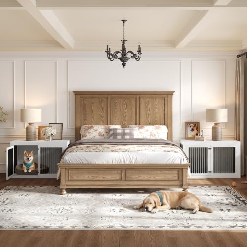 Dog Crate Furniture for Medium/Large Dogs with Storage and Divider, view 4