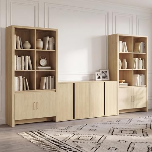 59" Tall Bookcase with Doors, 31.5'' Wide Large Book Shelf with Storage, view 8