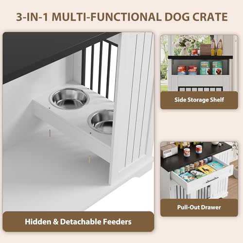 Dog Crate, 44 Inch Dog Crate Furniture End Table, view 8
