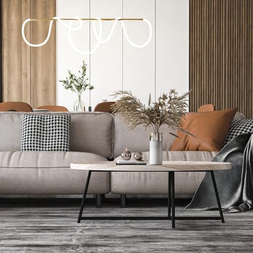 Modern Coffee Table, Oval Wood Coffee Tables Center Table with Metal Leg for Living Room, 47 Inch Living Room Table Accent Furniture (Oval Coffee Table, Nature)