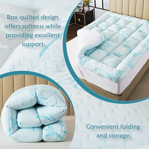 5 Inch Queen Mattress Topper Breathable Bamboo Viscose Air Layer, view 7
