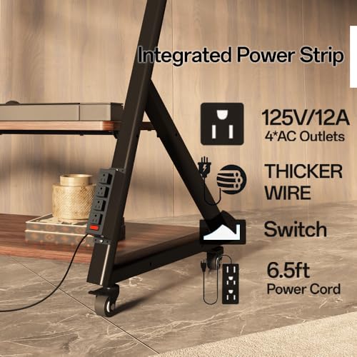 Heavy Duty Rolling TV Stand with Power Outlet for 55 to 100 inch TV, view 5