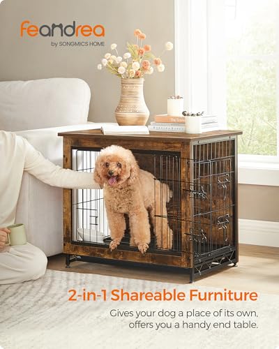 27.2" Dog Crate Furniture, Indoor Dog Kennel Side End Table, view 3