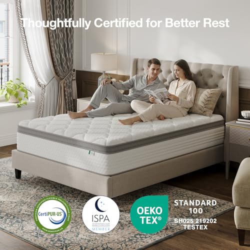 Full Size Mattress, 12 Inch Hybrid Mattress in a Box, Comfort Sleep, view 8