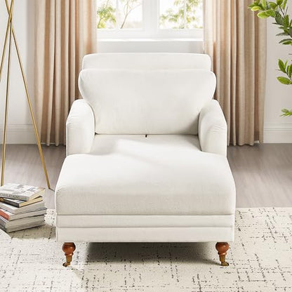 57.48'' Chaise Lounge Chair with Adjustable Backrest, Terry White, view 8