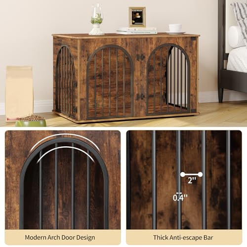 39.4'' Dog Crate Furniture,Dog Kennel Indoor for Medium/Large Dogs, view 7