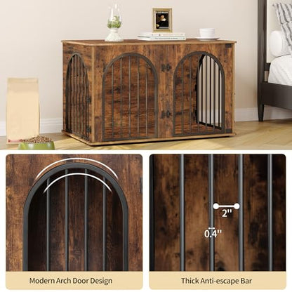 39.4'' Dog Crate Furniture,Dog Kennel Indoor for Medium/Large Dogs, view 7