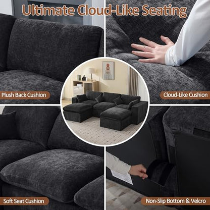 115'' Cloud Boneless Sectional Couch, view 7