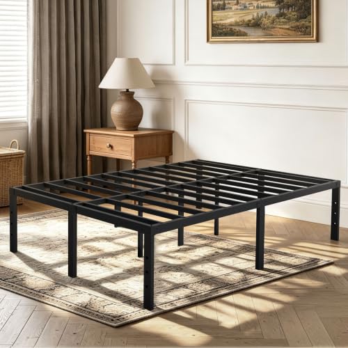 14" Queen Bed Frame Sturdy Metal Platform for More Storage No Box Spring, view 2