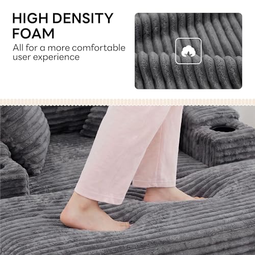 54'' Oversized Chaise Lounge Chair Indoor, Gray, view 4