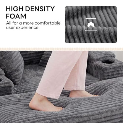 54'' Oversized Chaise Lounge Chair Indoor, Gray, view 4