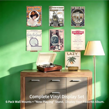 Vinyl Record Wall Mount 6PCS & Now Playing Vinyl Record Stand Set, view 4