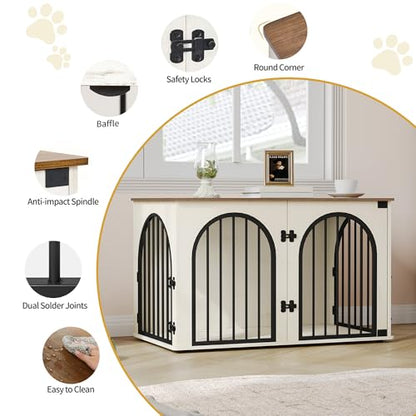 39.4'' Dog Crate Furniture,Dog Kennel Indoor for Medium/Large Dogs, view 7